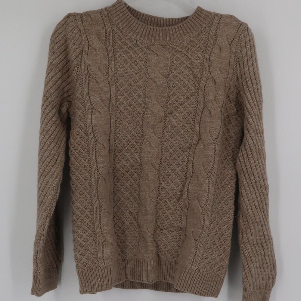 Cable Stitch Beige Cable Knit Sweater Size Small